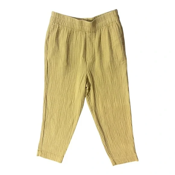 Madewell Lightspun Tapered Huston Pull-On Crop Pants Double Gauzy Cotton Sz S - Picture 2 of 5